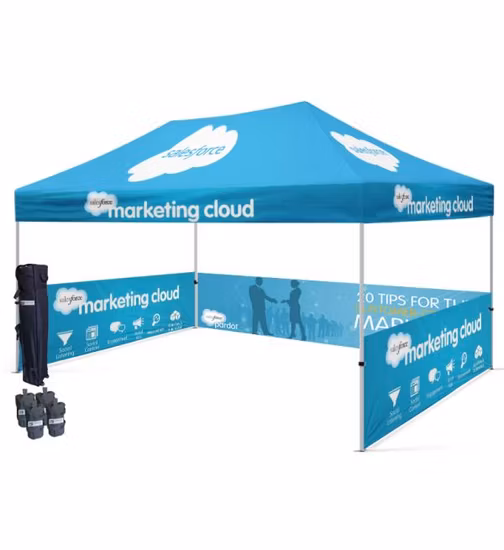 Custom Portable Large Heavy Duty Aluminum Frame White Gazebo Pop up Canopy Tent with Sides for Outdoor Trade Show Beach Party Events Advertising 10X10 10X20