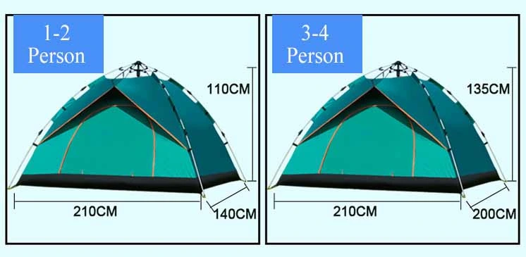 Customized Family 2/3/4/6/8 Person Camping Double Layers Waterproof Tent Automatic Pop up Outdoor Family Bivy Hiking Shelter Instant Setup Portable Fully Automa